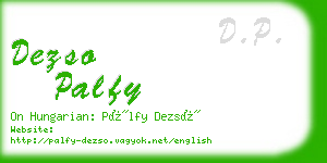 dezso palfy business card